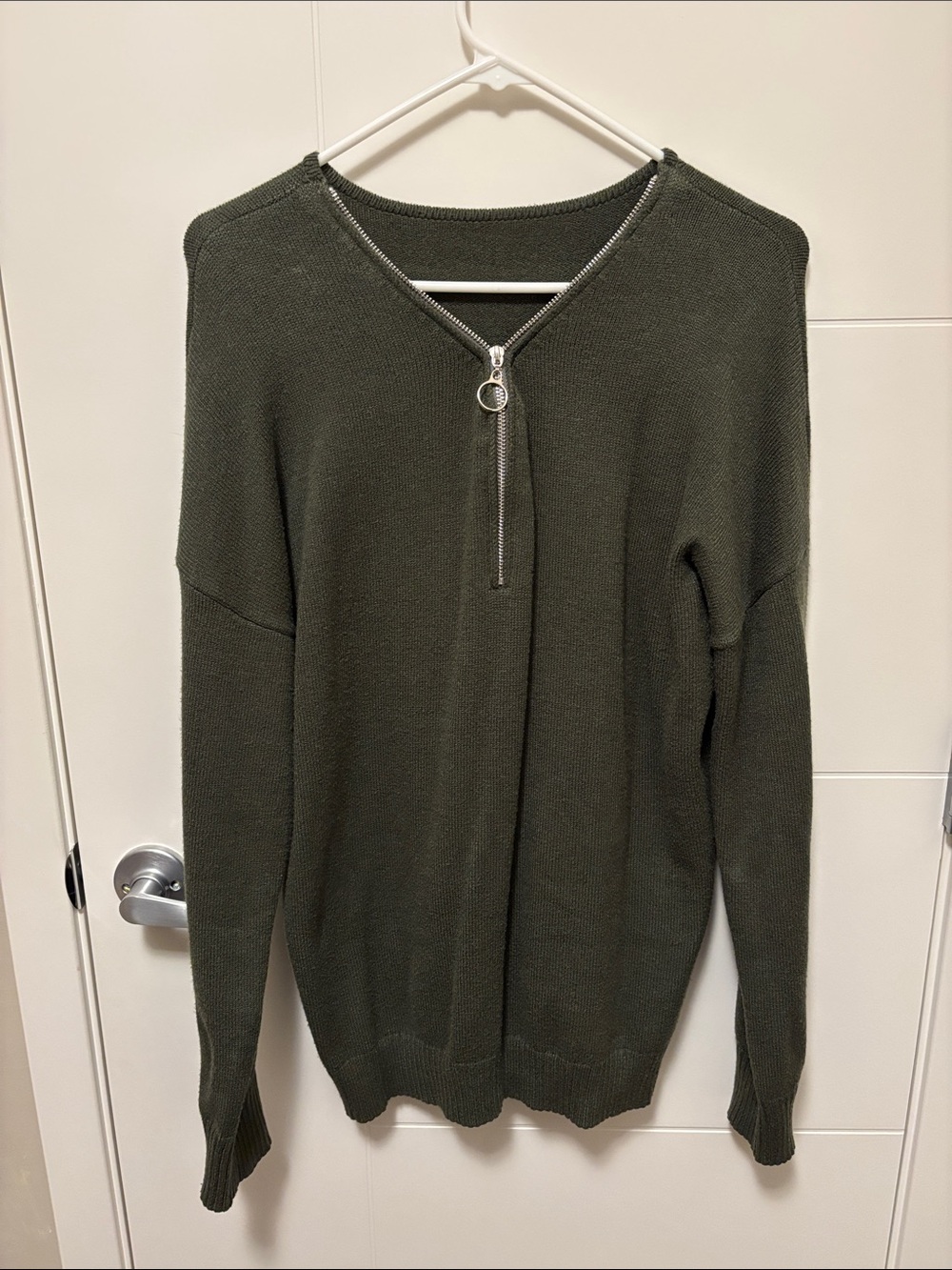 Army Green Knit Pullover - Large
